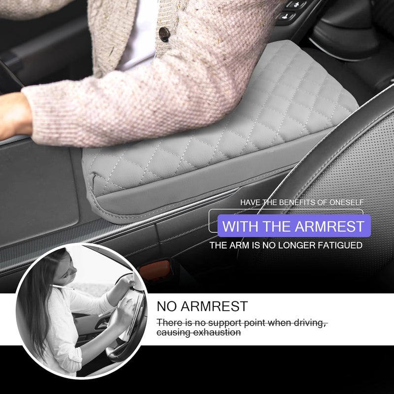 LUWU 2025 Palisade Center Console Cover Compatible with 2020-2024 2025 Palisade Accessories Armrest Cover Center Console Pad Armrest Console Cover (Thick Off-White) - Image 3